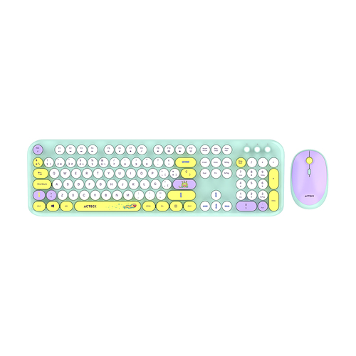 Kit Teclado y Mouse Acteck Creator Chic K-colors MK485, Inalambrico, USB, Verde