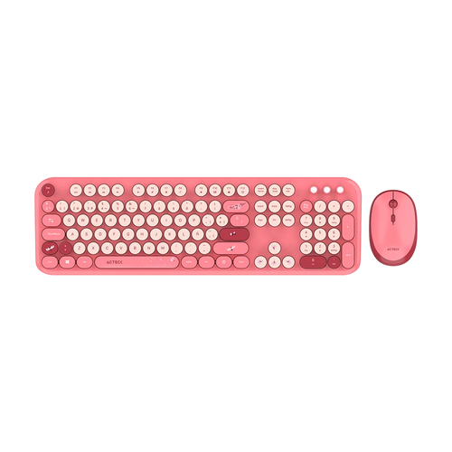 Kit Teclado y Mouse Acteck Creator Chic K-colors MK485, Inalambrico, USB, Rojo