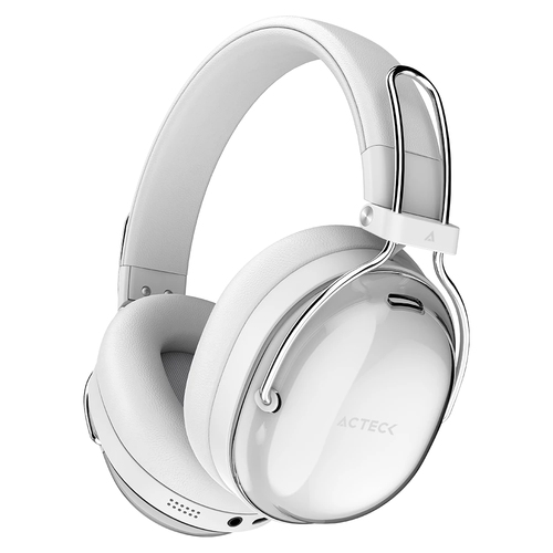 Audífonos Acteck Luxe Pure HP730 Diadema, Inalámbrico y Alámbrico, 3.5 mm, Bluetooth, Blanco