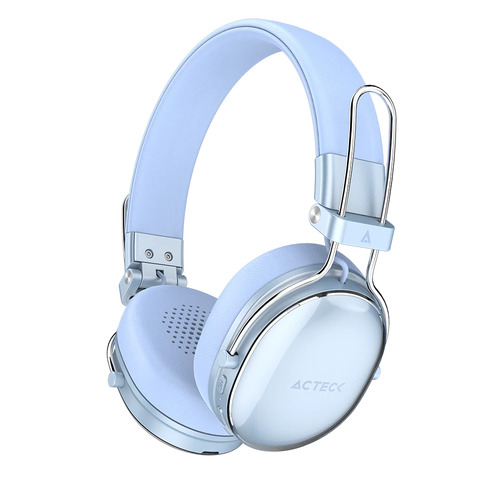 Audifonos Acteck Luxe Chic HP710, Bluetooth, Microfono, Plegables, Azul