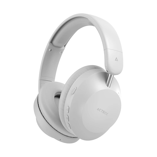 Audífonos Acteck Triton Pro HP636 Diadema, Inalámbrico y Alámbrico, 3.5 mm, USB, Bluetooth, Blanco