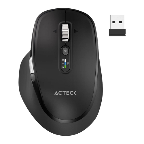 Mouse Inalambrico Acteck Virtuos Pro Ultra MI777, 4800 dpi, Bluetooth, USB-C, Negro