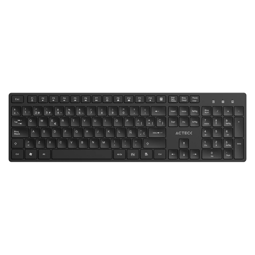 Teclado Inalambrico Acteck Vantage Aero TI555, USB 2.4GHz, Membrana, Multimedia, Negro