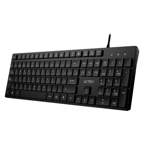 Teclado Alambrico Acteck Vantage Aero TA545, USB, Membrana, Multimedia, Negro