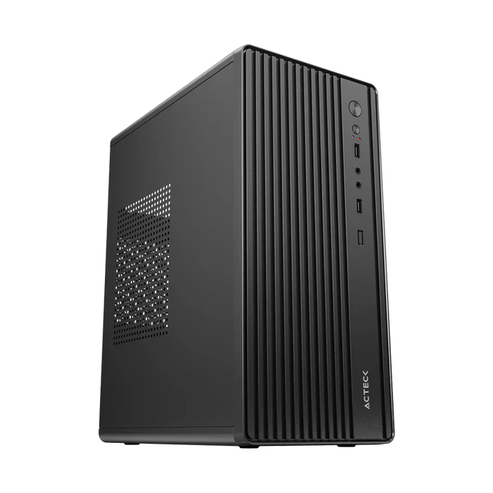 Gabinete Mini Torre Acteck Apex GL205F, Mini-itx, Micro-ATX, Fuente 500W, Negro