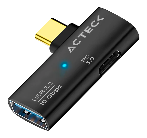 Adaptador Otg Acteck Gatex Nano AV410, USB-C a USB-A + Power Delivery 100W, Negro