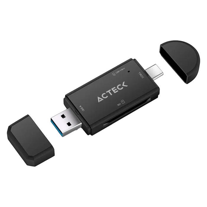 Lector de Memorias Acteck Gatex Read CR615, 1XSD, 1xmicrosd, 1XUSB-A, 1XUSB-C, Negro