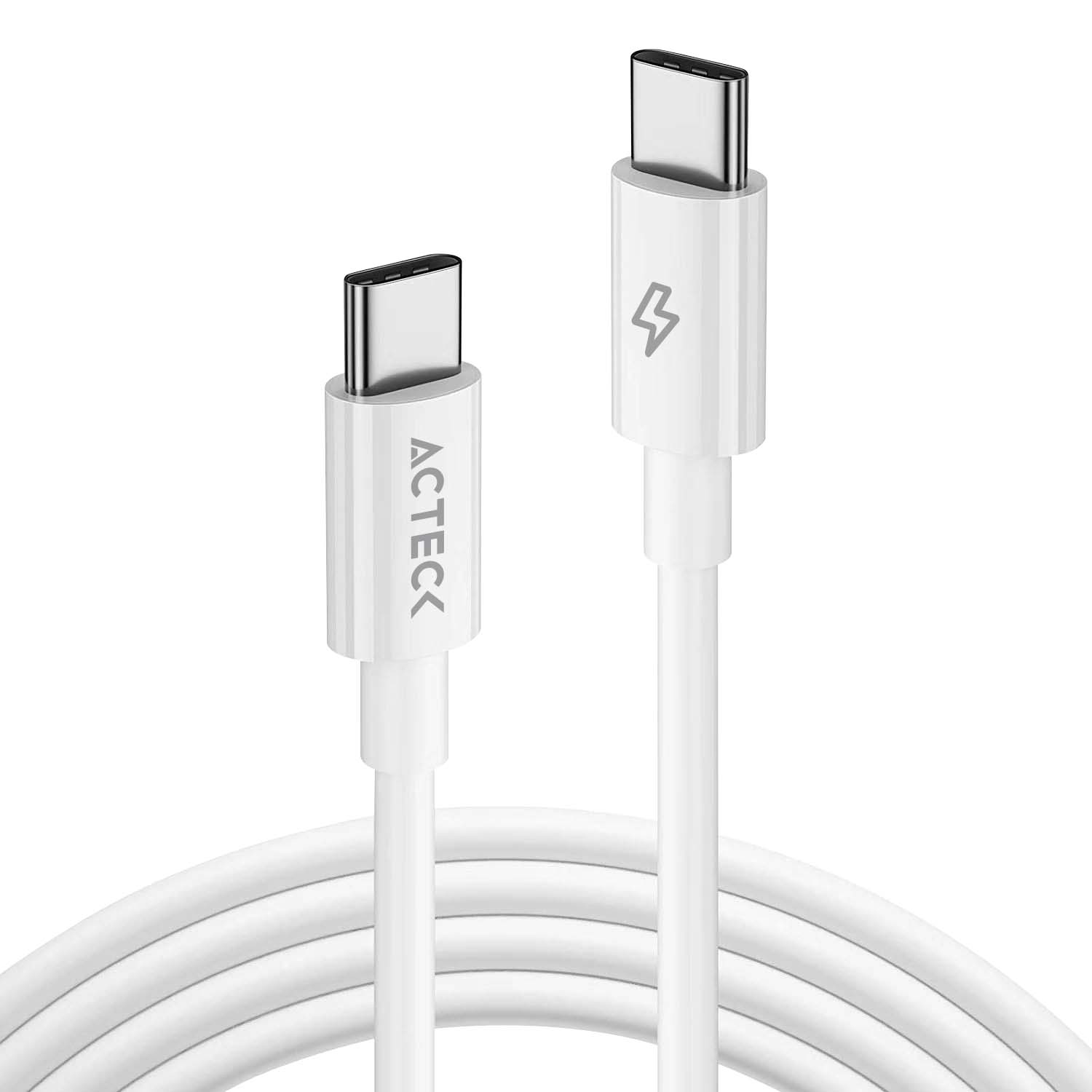 Cable Acteck Lynx Plus CC540-2, USB-C a USB-C, 100W, Carga Rapida, 2m, Blanco