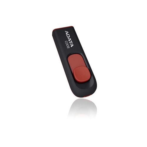 Memoria USB Adata C008 64GB 64GB, 2.0, Factor de Forma Deslizar, Negro/rojo