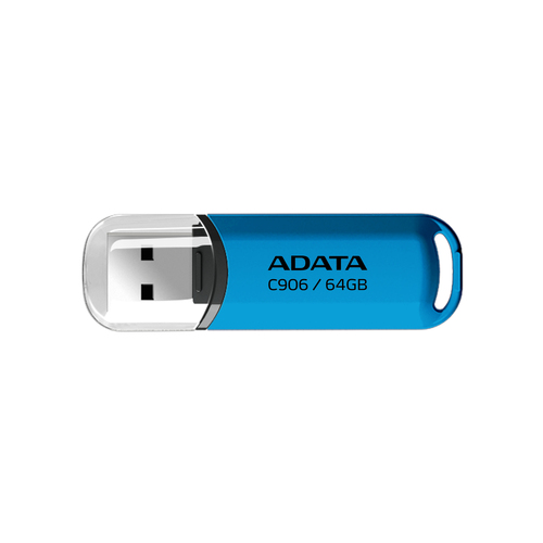 Memoria USB Adata 64GB USB Tipo A, 2.0, Color Azul, Transparente
