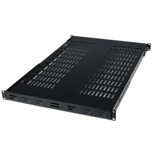 Charola Startech.com Tipo Estantería Ajustable, Color Negro, Peso Max. 80 kg, con Tornillos Incluidos, Capacidad del Rack 1U