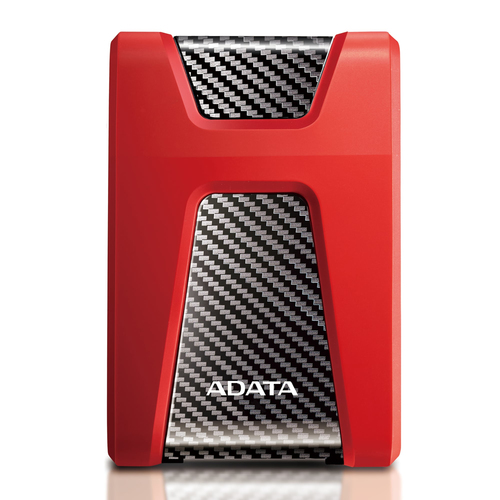 Disco Duro Externo Adata HD650, 1 TB, USB 3.2 Gen 1, Rojo, Triple Capa Antichoque, Resistente a Rayones, LED Azul.