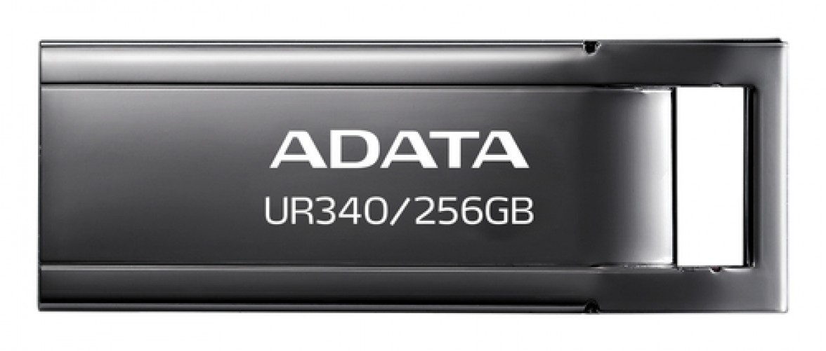 Memoria USB Adata UR340, 256GB, USB 3.2, Lectura 100 MB/s, Negro