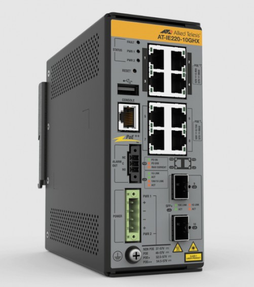 Switch Allied Telesis AT-IE220-10GHX-980 RJ-45 8, Gigabit Ethernet (10/100/1000), Gris