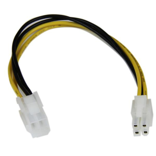 Cable Extension Startech.com (ATXP4EXT) Cable 20cm, Placa Base ATX12V 4 Pines P4, Macho a Hembra
