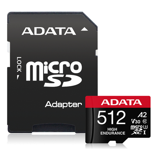Memoria Adata High Endurance 512 GB, Velocidad 100 MB/s, Clase 10
