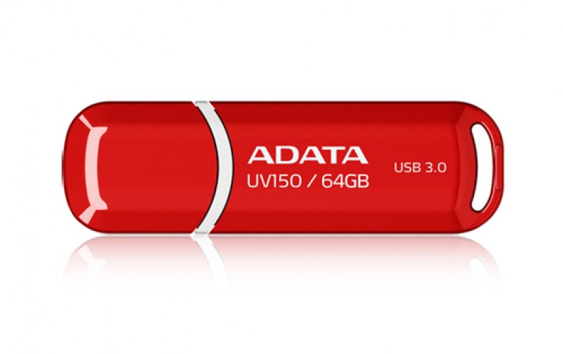Memoria USB Adata 64GB Dashdrive UV150, 64GB, 3.0, Factor de Forma Tapa, Color Rojo
