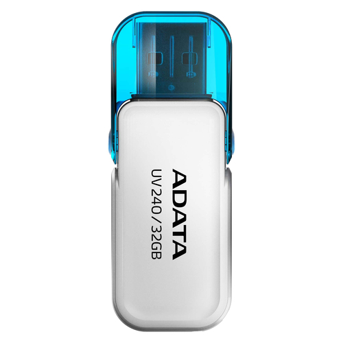 Memoria USB Adata UV240, 32GB, USB 2.0, Color Blanco/azul