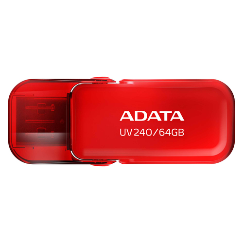 Memoria USB Adata UV240, 64GB, USB Tipo A, 2.0, Color Rojo