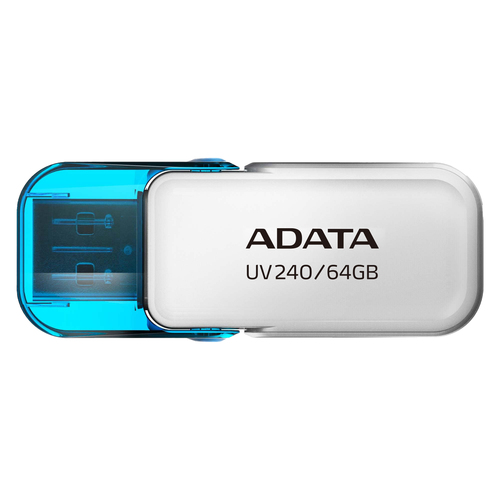 Memoria USB Adata UV240 64GB, USB Tipo A, 2.0, Color Azul, Blanco