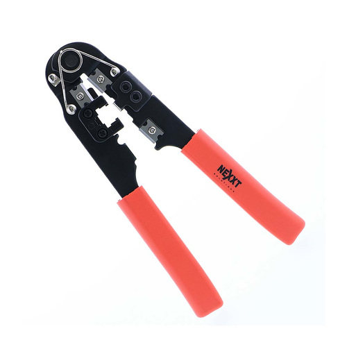 Herramienta Nexxt Modelo AW250NXT02 Prensa Metal RJ45 Desforrador Cable UTP Prensa Terminal