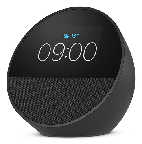 Asistente Virtual Amazon Echo Spot Alexa, Inalámbrico, WiFi, Bt, Negro