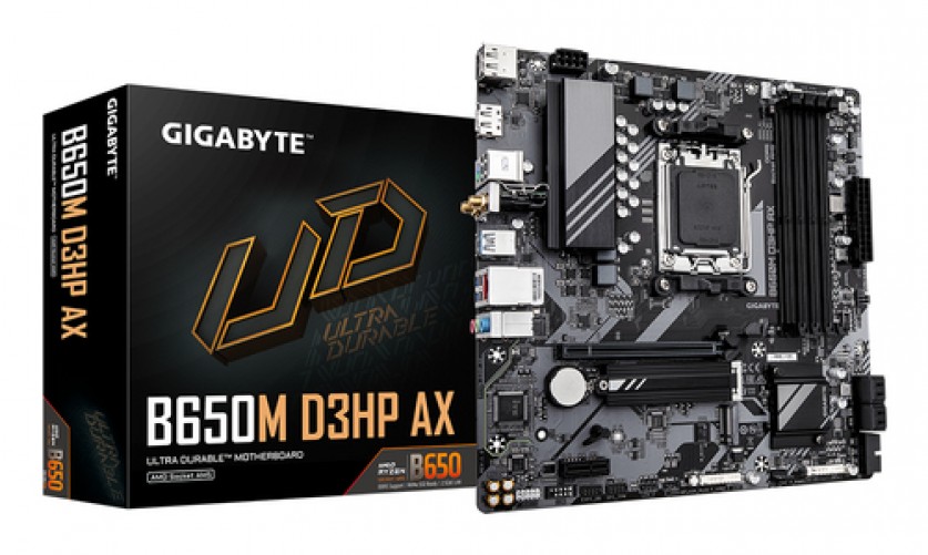Tarjeta Madre Gigabyte B650M D3HP Ax Socket AM5, 4 DDR5-SDRAM, WiFi