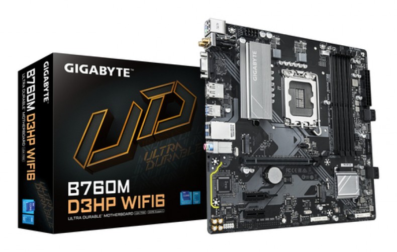 Tarjeta Madre Gigabyte B760M D3HP WIFI6 Lga 1700, 4 DDR5-SDRAM, Micro ATX, WiFi