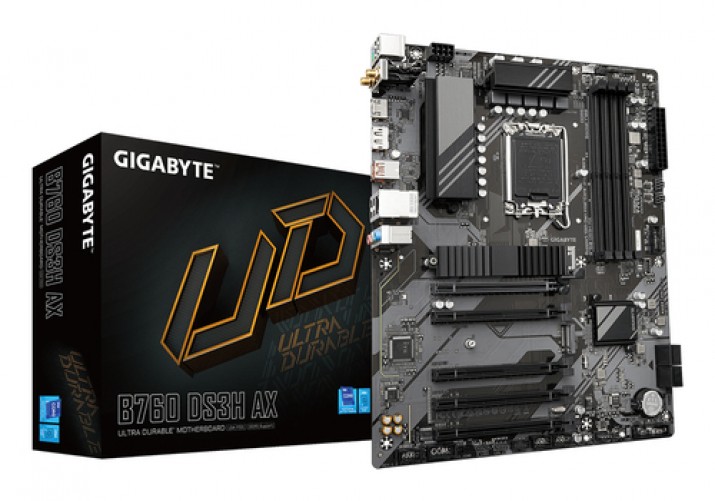 Tarjeta Madre Gigabyte B760 DS3H Ax, Lga 1700, 4x DDR5-SDRAM, ATX, WiFi