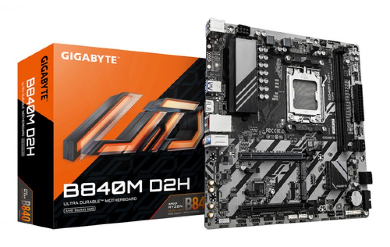 Tarjeta Madre Gigabyte B840M D2H, Socket AM5, 2 DDR5-SDRAM, 4x SATA 6Gb/s, 2x M.2, HDMI