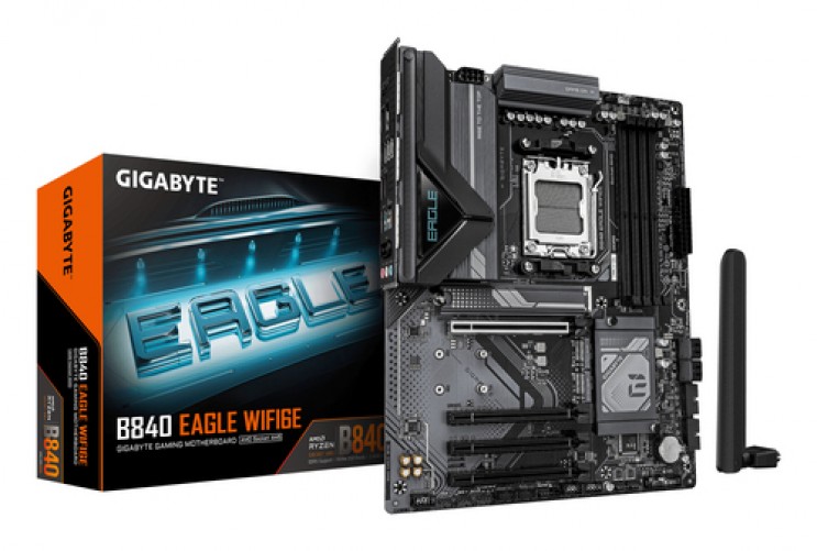 Tarjeta Madre Gigabyte B840 Eagle WIFI6E Socket AM5, 4 DDR5-SDRAM, WiFi, HDMI, DP