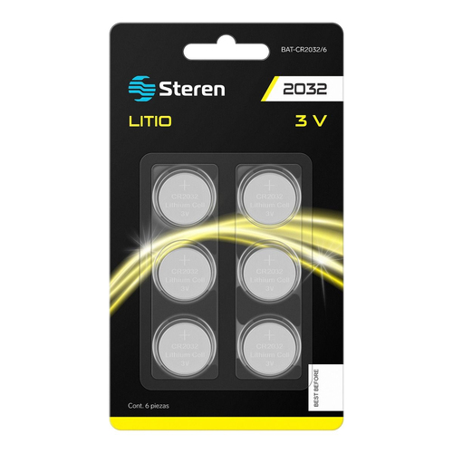 Batería Steren BAT-CR2032/6 Litio, 3 V