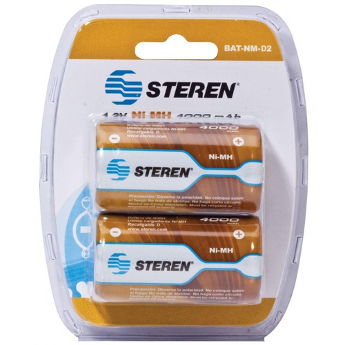 Batería Steren BAT-NM-D2 Níquel-metal Hidruro (nimh), 1.2 V, Azul, Café, Gris