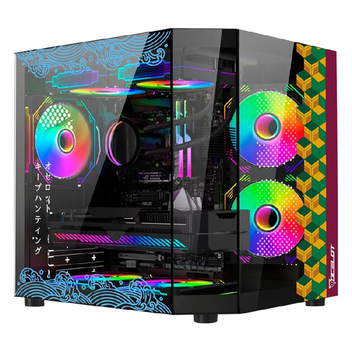 Gabinete Ocelot Gaming Black Mizu PSU No, Negro