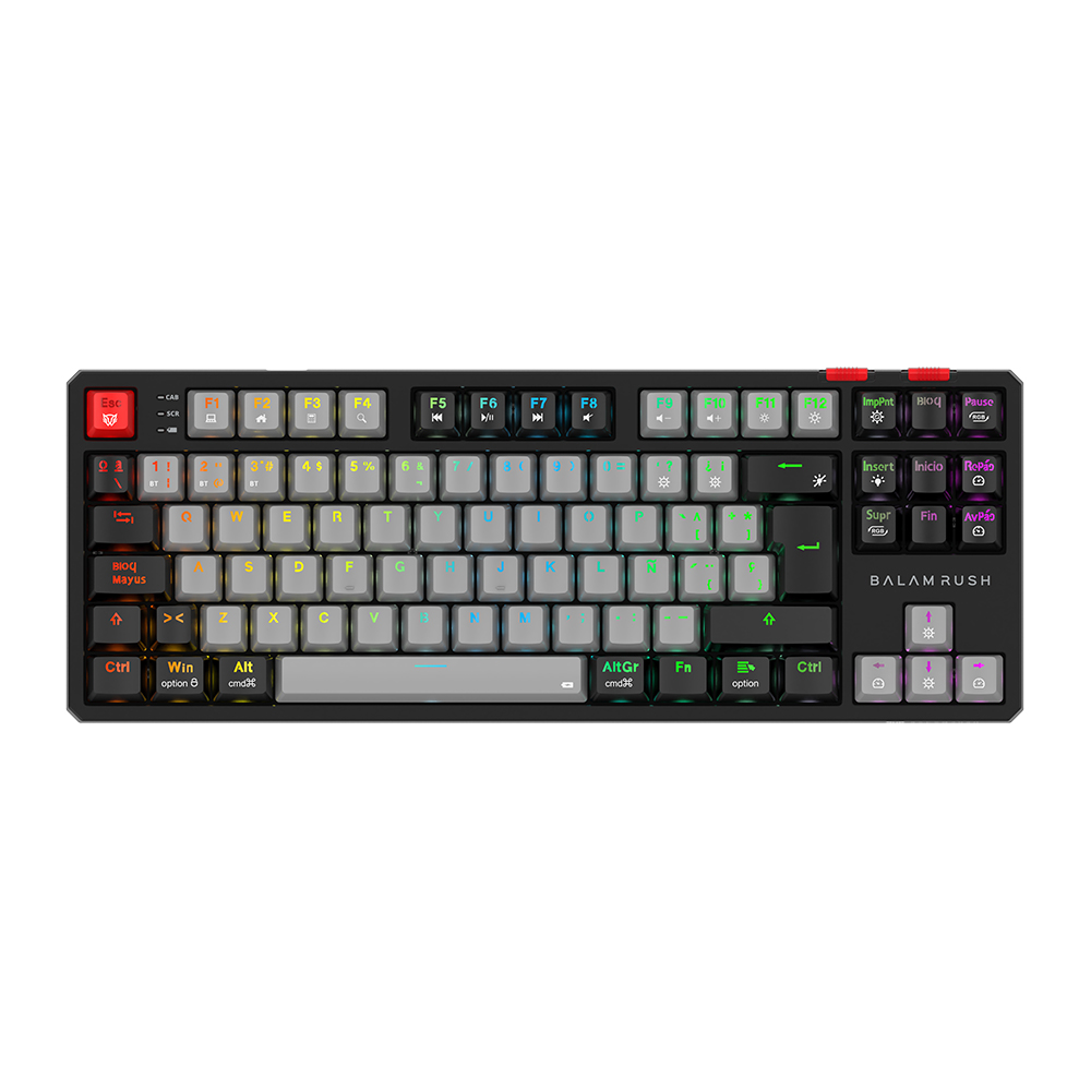 Teclado Gamer Balam Rush Level Pro GK990, RGB Tkl, Inalambrico, Mecanico, Bluetooth, Negro