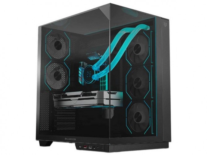 Gabinete Balam Rush Tank Majestic 7600, Midi-tower, ATX/micro-ATX/mini-itx, 5x Ventiladores, Negro