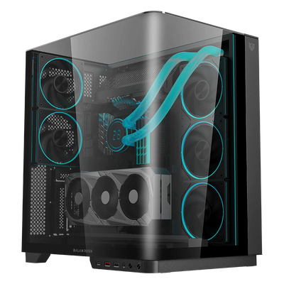 Gabinete Balam Rush BR-941556 Midi Tower, Vent. 2x 120 mm, Negro