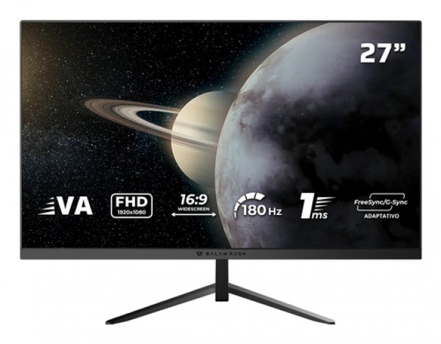 Monitor Balam Rush Titan MTG27Y LCD, 27", Full HD, VA, 200 Hz, 1 ms, Freesync, Nvidia G-sync, Negro