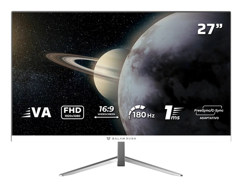 Monitor Gamer Balam Rush Titan MTG27Y LED 27", Full HD, 180Hz, 1ms, G-sync/freesync, HDMI, DP, Blanco