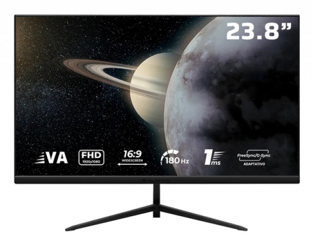 Monitor Balam Rush Titan MTG24Y LCD, 23.8", Full HD, VA, 200 Hz, 1 ms, Freesync, Nvidia G-sync, Negro