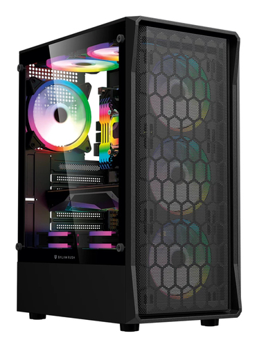 Gabinete Balam Rush Dragonfly Hex GM560 Midi Tower, PSU No, Vent. 3x 120 mm, Vent. 1x 120 mm, Negro
