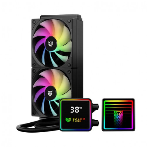Sistema de Enfriamiento Liquido Balam Rush Cryo Prism, 240mm, Hasta 1800rpm, LCD, Negro