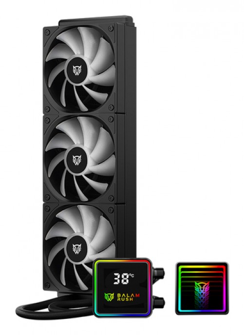 Sistema de Enfriamiento Liquido Balam Rush Cryo Prism 360mm, Hasta 1800rpm, LCD, Negro
