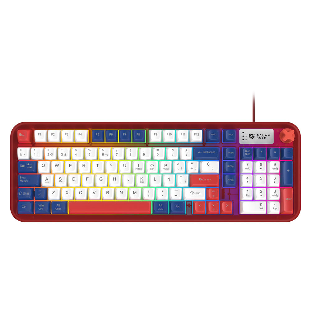 Teclado Gamer Balam Rush Warstrike Gunda KG500G RGB, Anti-ghosting, Membrana, USB, Rojo