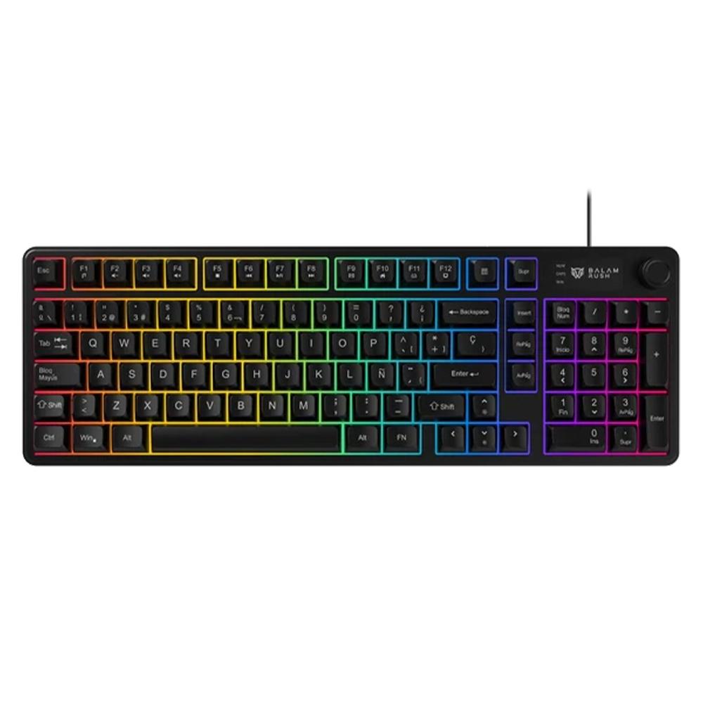Teclado Gamer Balam Rush Balrak Pro KG490, LED RGB, Alambrico, USB, Anti-ghosting, Negro