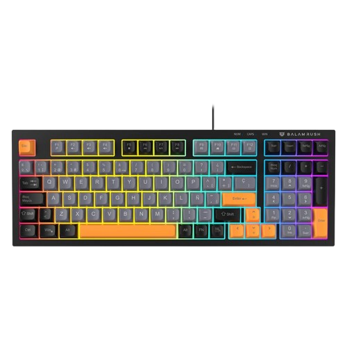 Teclado Gamer Balam Rush Balrak Plus KG480, LED RGB, Alambrico, USB, Anti-ghosting, Negro/gris