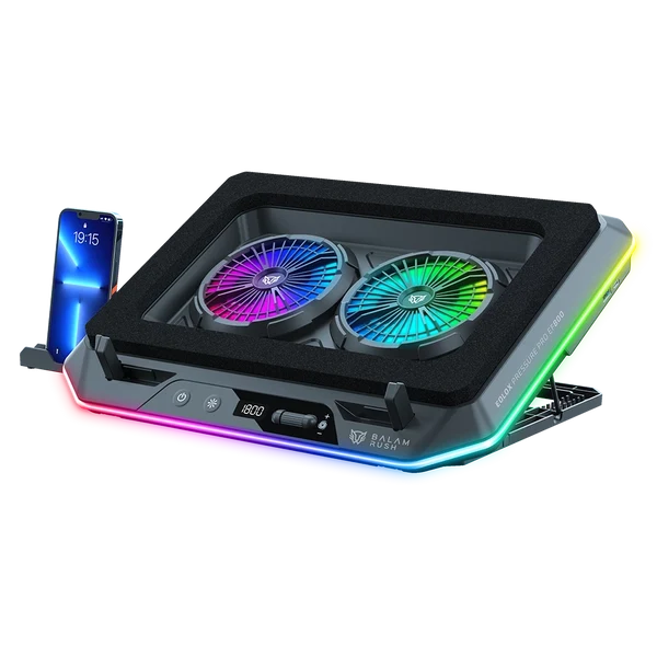 Base Enfriadora para Laptop Balam Rush Eolox Pressure Pro EF800, Hasta 17", 2x Ventiladores, USB, RGB, Negro