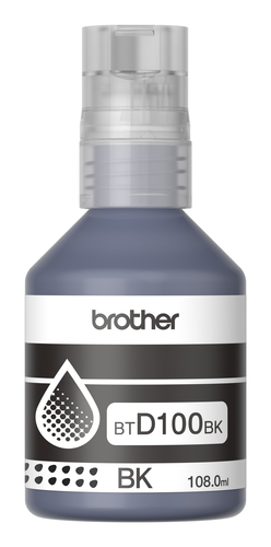 Botella de Tinta Brother Negro BTD100BK, 108 ml, Inkbenefit Tank, Original