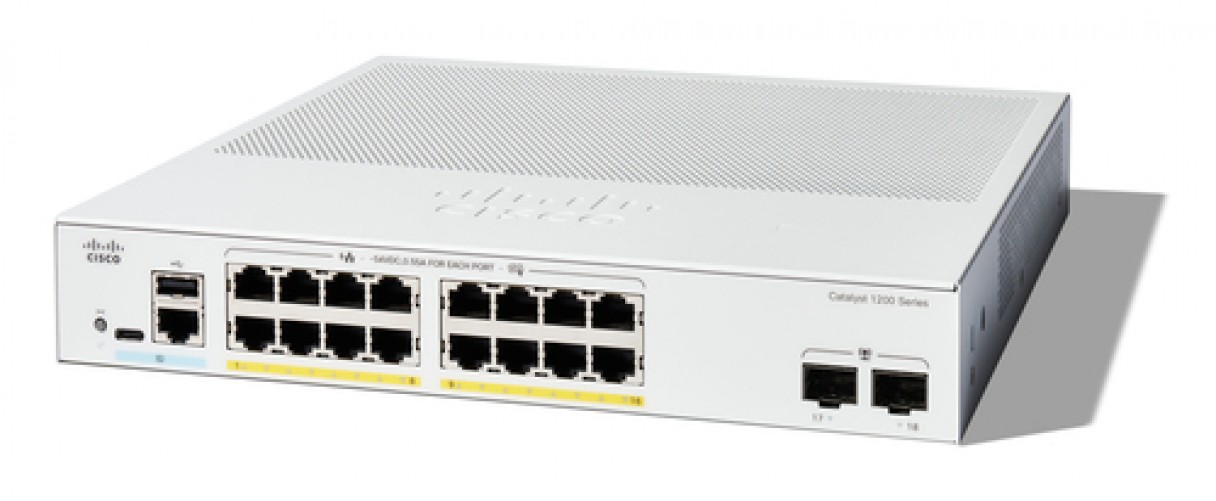 Switch Cisco Catalyst Catalyst 1200 Gestionado, L2, RJ-45 16, Gigabit Ethernet (10/100/1000), (PoE +) 16, Gris