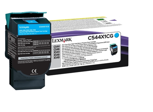 Tóner Lexmark C544X1CG Original, Cian, Extra (súper) Alto Rendimiento